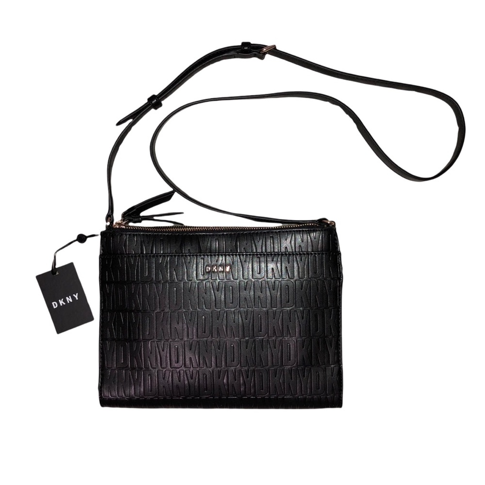 NWT Black Embossed Logo DKNY Bag
